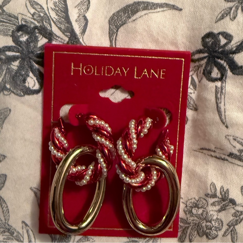 Holiday Lane hoop earrings 2 in 1